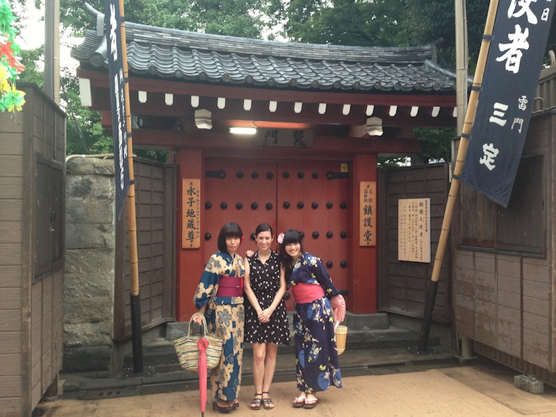 Lucía con Nao y Kana con Yukata