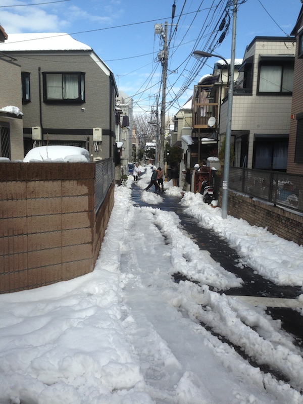 Día después de la nieve en Tokio