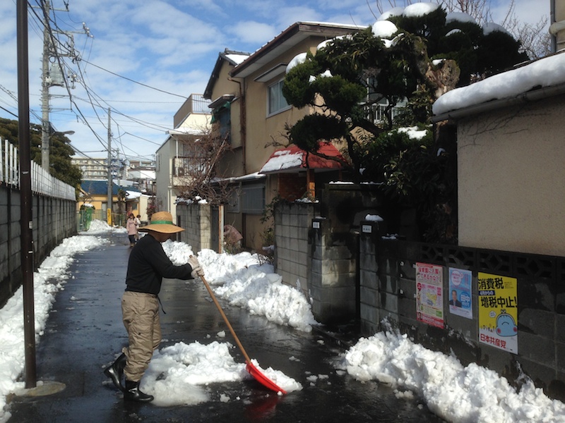 Día después de la nieve en Tokio